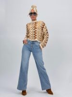 Jeans | Blug Wide leg cu butoni argintii - imagine 2