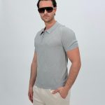 Tricou polo din tricot subțire