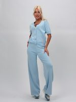 Set din tricot cardigan cu mânecă scurtă și pantalon - imagine 16