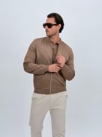 Jachetă bomber cu aspect de piele întoarsă - imagine 3