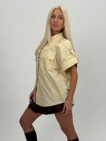 Cămașă oversized cu buzunar la piept - imagine 3