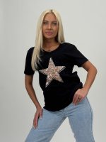 Tricou din bumbac accesorizat cu paiete și ștrasuri - imagine 5