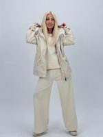 Jachetă din fâș cu fermoar și glugă detașabilă - imagine 2