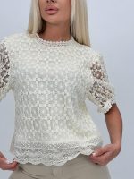 Bluză brodată cu mânecă scurtă - imagine 3