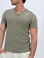 Tricou din jerse cu decolteu în V - imagine 7