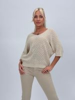 Bluză din tricot cu decolteu în V - imagine 5