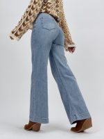 Jeans | Blug Wide leg cu butoni argintii - imagine 4