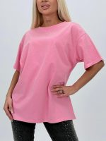 Tricou din bumbac oversized cu ștrasuri - imagine 8