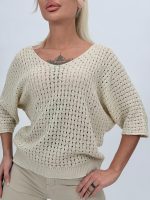 Bluză din tricot cu decolteu în V - imagine 8