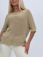 Bluză din tricot bărcuță cu lurex - imagine 3