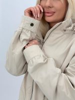 Jachetă din fâș cu fermoar și glugă detașabilă - imagine 9