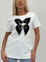 Tricou din bumbac accesorizat cu fundă - imagine 2