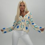 Cardigan croșetat cu model