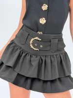 Fustă scurtă cu volane și curea - imagine 8