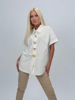 Cămașă oversized cu butoni accesorizați - imagine 3