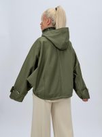 Jachetă din fâș oversized cu glugă detașabilă - imagine 22