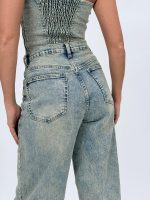 Jeans | Blug Wide leg cu închidere asimetrică - imagine 5