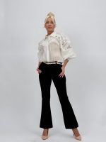 Pantalon office evazat cu curea - imagine 7