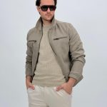 Jachetă casual subțire cu fermoar la piept