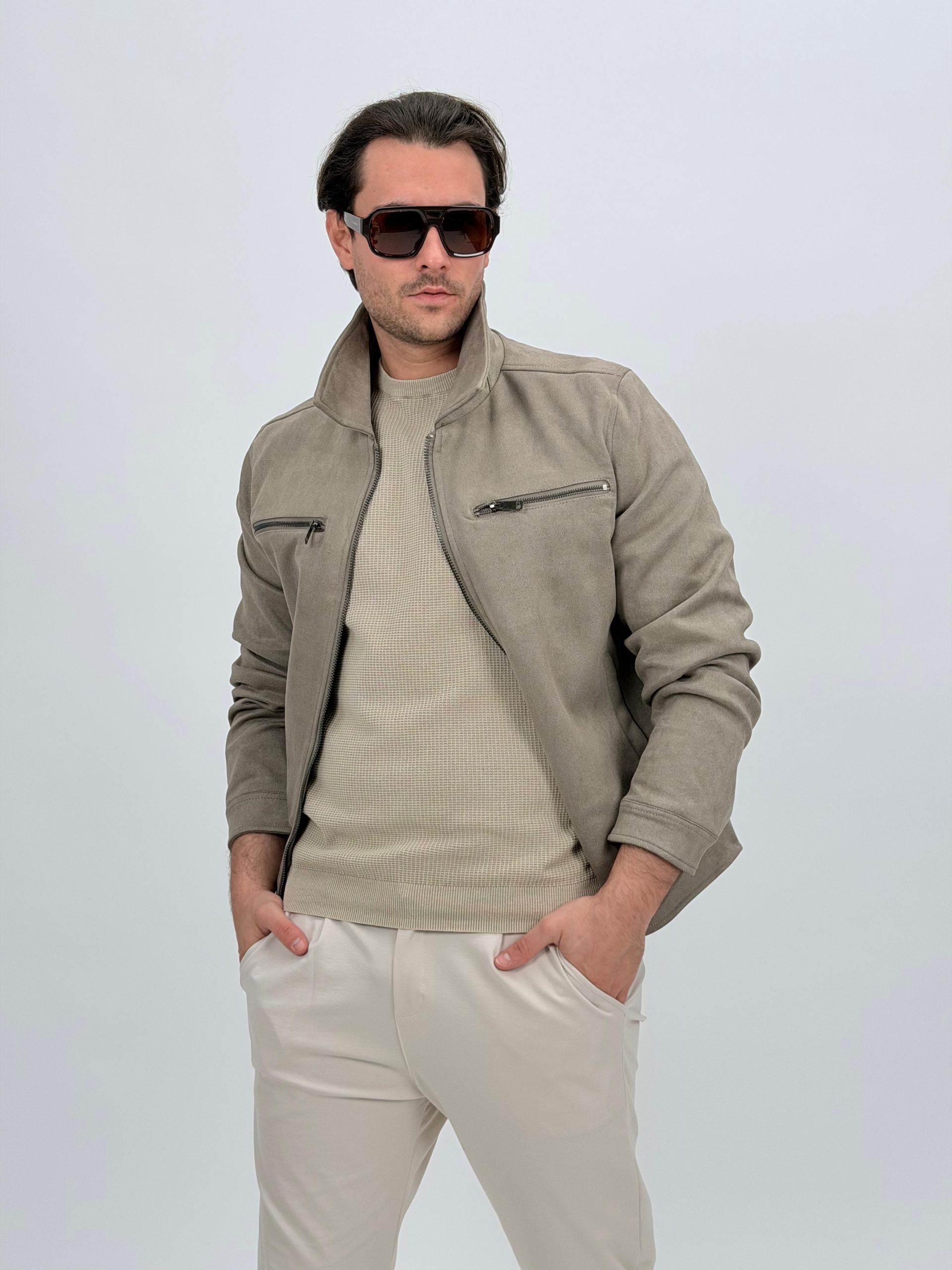 761af8a2-4dd6-476a-b3bc-49b63b9f9eee Jachetă casual subțire cu fermoar la piept - imagine 1