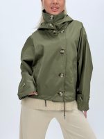 Jachetă din fâș oversized cu glugă detașabilă - imagine 20