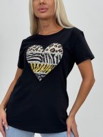 Tricou din bumbac cu model inima accesorizat - imagine 7