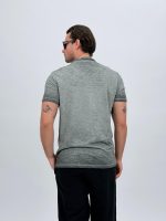 Tricou din in cu guler tunică și nasturi - imagine 8