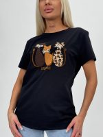 Tricou din bumbac accesorizat cu perle - imagine 5