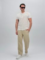 Tricou din in cu guler tunică și 4 nasturi - imagine 5