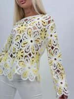 Bluză croșetată cu model flori - imagine 4