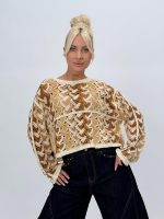 Bluză bej croșetată - imagine 2