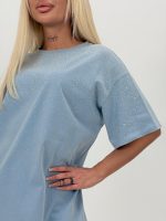 Tricou din bumbac oversized cu ștrasuri - imagine 13