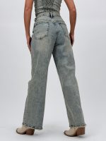 Jeans | Blug Wide leg cu închidere asimetrică - imagine 6