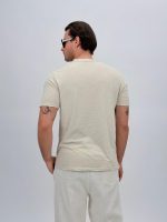 Tricou din in cu guler tunică - imagine 4