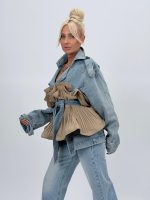 Jachetă din denim cu volane - imagine 3