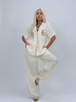 Set cămașă și pantalon cu broderie