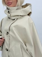 Jachetă din fâș oversized cu glugă detașabilă - imagine 7