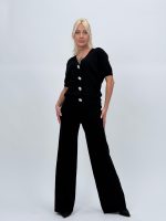 Set din tricot cardigan cu mânecă scurtă și pantalon - imagine 22