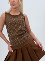 Maiou din bumbac cu ștrasuri - imagine 19