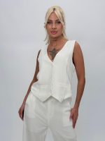 Set vestă și pantalon din in - imagine 6