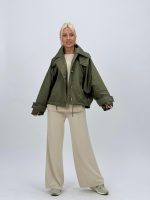 Jachetă din fâș oversized cu glugă detașabilă - imagine 16