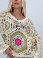 Bluză croșetată cu decolteu în V - imagine 6