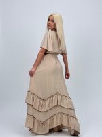 Rochie lungă cu decolteu în V și broderie - imagine 12