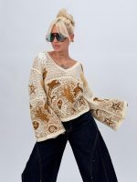 Bluză croșetată cu mâneci tip clopot - imagine 18