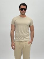 Tricou din bumbac cu decolteu la baza gâtului