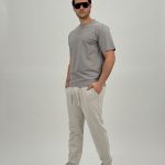 Pantalon din bumbac cu șnur