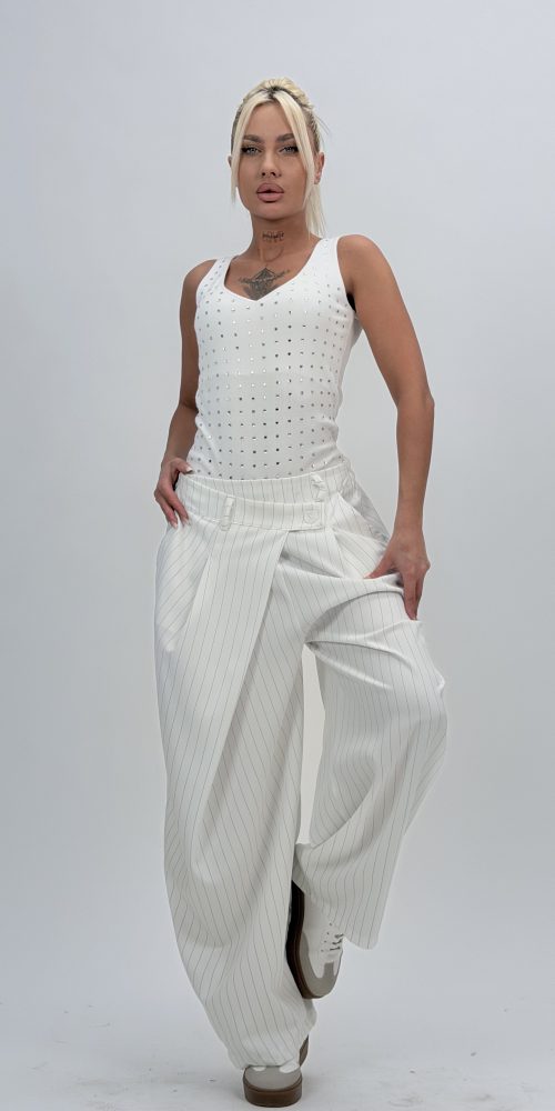 Pantalon baggy cu dungi