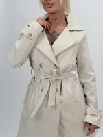 Jachetă trench cu nasturi - imagine 4