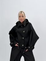 Jachetă din fâș oversized cu glugă detașabilă - imagine 25