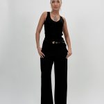 Pantalon office wide leg